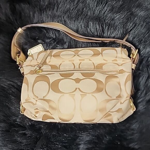Vintage Coach handbag tan Colorblock - Picture 7 of 9